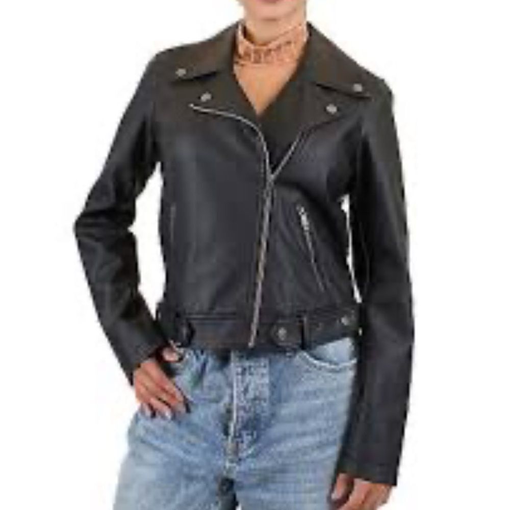 CoffeeShop Black Faux Leather Moto Jacket (Size XS)